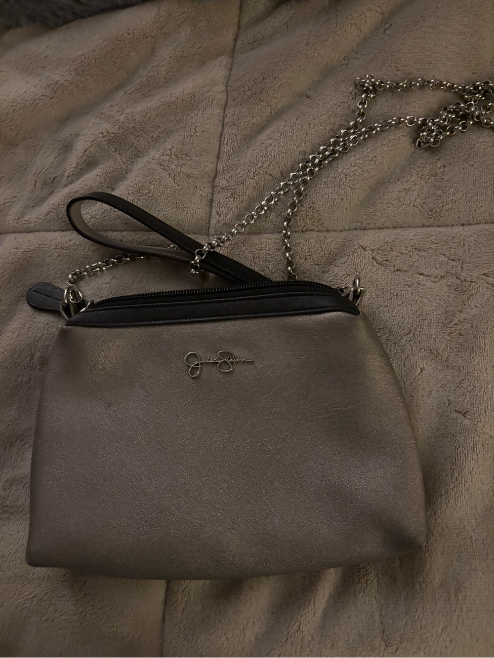 Jessica Simpson Metallic Gray Crossbody Bag